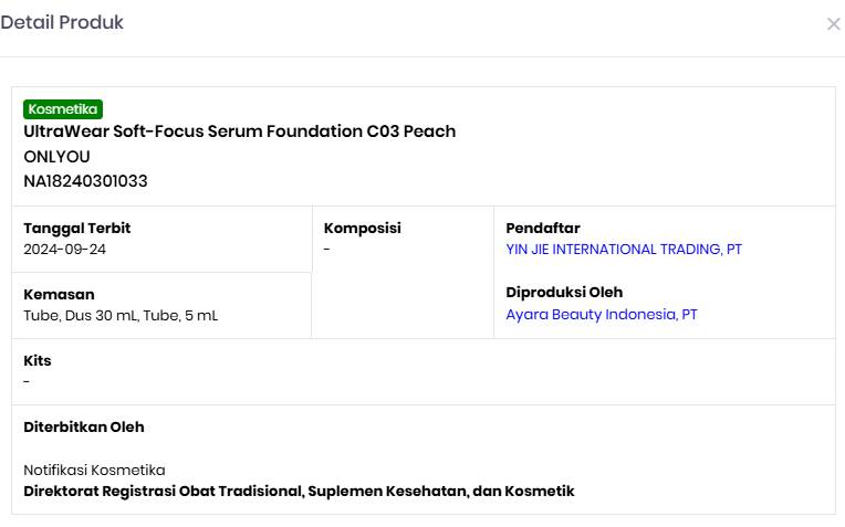 Foundation Only You Apakah Sudah BPOM