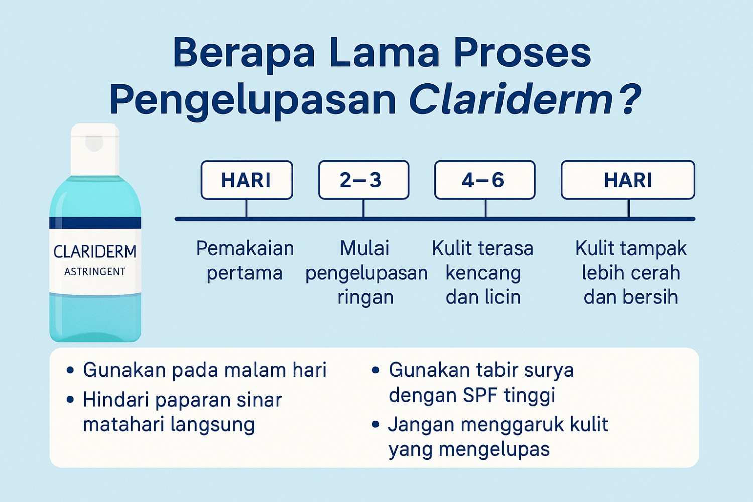Berapa Lama Proses Pengelupasan Clariderm
