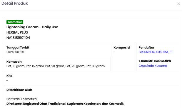 cream herbal plus asli bpom