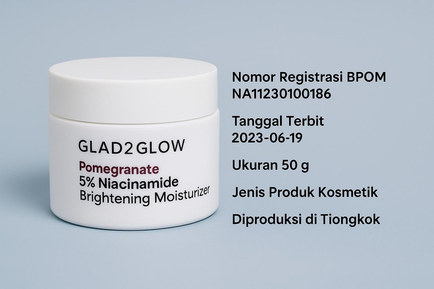 GLAD2GLOW Pomegranate 5% Niacinamide Brightening Moisturizer 1 GLAD2GLOW Pomegranate 5 Niacinamide Brightening Moisturizer GLAD2GLOW Pomegranate 5% Niacinamide Brightening Moisturizer